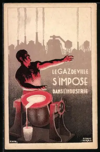 AK Le Gaz de ville s`impose dans l`industrie, Fabrikarbeiter