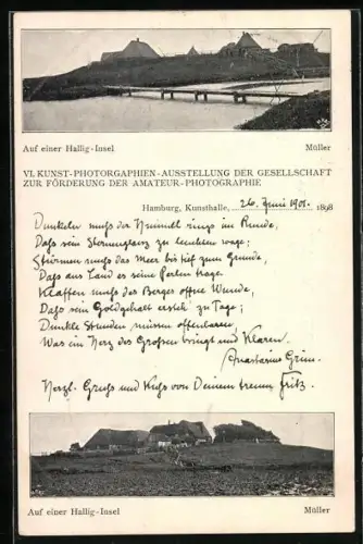 AK Hamburg, VI. Kunst-Photographien-Ausstellung der Gesellschaft zur Förderung der Amateur-Photographie