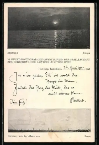 AK Hamburg, VI. Kunst-Photographien-Ausstellung der Gesellschaft zur Förderung der Amateur-Photographie, Elbstrand