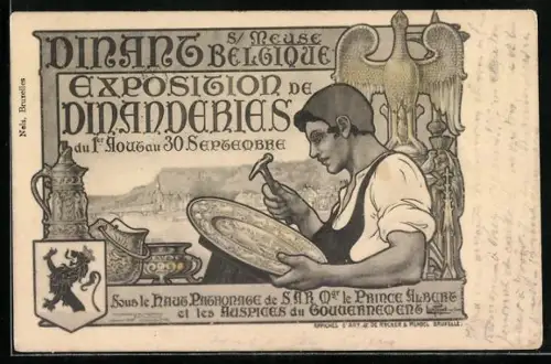 Lithographie Dinant s. Meuse, Exposition de Dinandarias