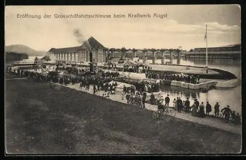 AK Augst, Eröffnung der Grossschiffahrtsschleuse beim Kraftwerk Augst