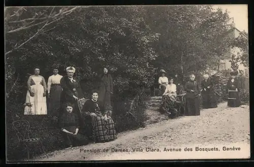 AK Genève, Pension des Dames, Villa Clara, Avenue des Bosquets