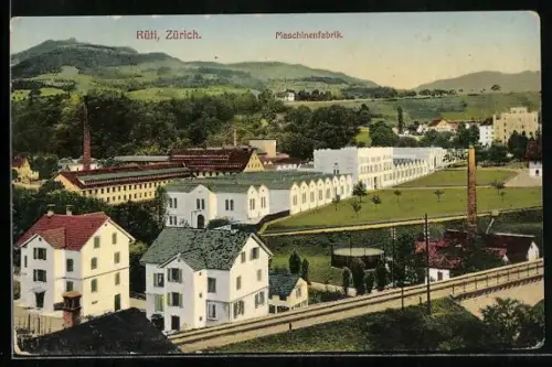 AK Zürich, Rüti, Blick zur Maschinenfabrik