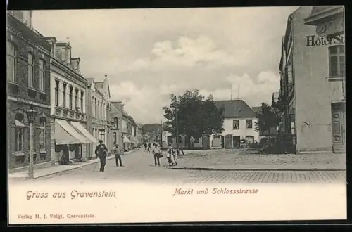AK Gravenstein, Markt und Schlossstrasse
