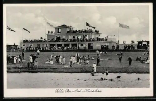 AK Ottmachau, Partie am Strandbad, 