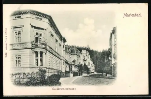 AK Marienbad, Hotel Waldschloss in der Waldbrunnenstrasse