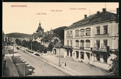 AK Marienbad, Restaurant Schloss Versailles, Villa Carmen, Villa Turba