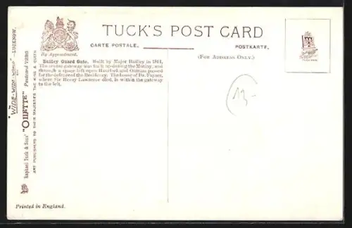 Künstler-AK Lucknow, The Bailley Guard Gate