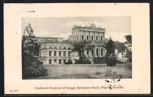 AK Alipore, Calcutta, Lieutenant Governor of Bengal, Belvedere House