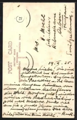 AK Ceylon, Trampping across the Sands, A seaside scene