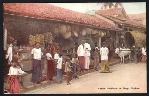AK Ceylon, Native Boutique, Szene vom Marktplatz