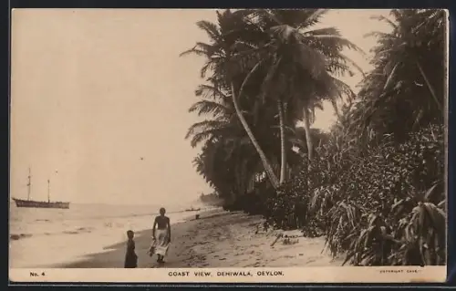 AK Dehiwala /Ceylon, Coast View
