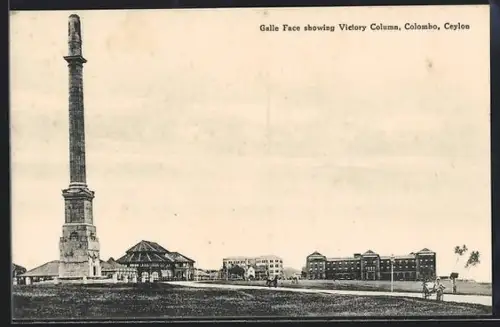 AK Colombo /Ceylon, Galle Face showing Victory Column