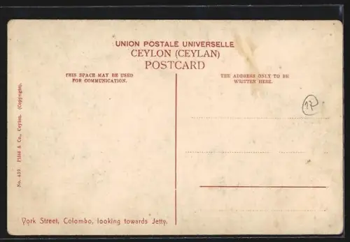 AK Colombo, York Street, looking towards Jetty