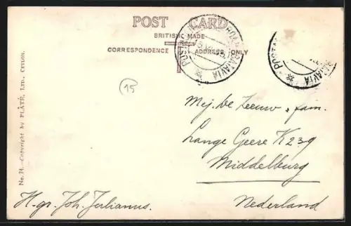 AK Kandy /Ceylon, Hotel Suisse as seen across the Lake