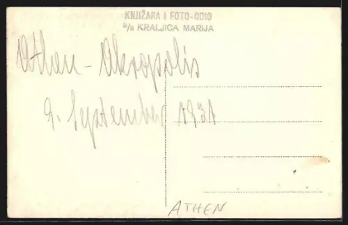 Foto-AK Athen, Gruppenbild vor der Akropolis 1921