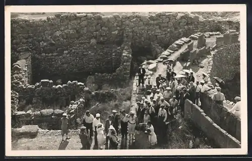 Foto-AK Mykene, Besucher im September 1931