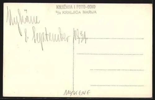 Foto-AK Mykene, Besucher im September 1931