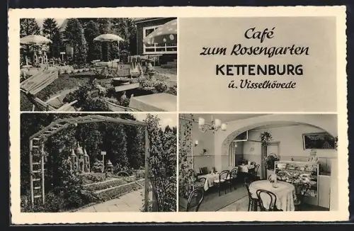 AK Kettenburg ü. Visselhövede, Café zum Rosengarten, Inh. H. Prigge
