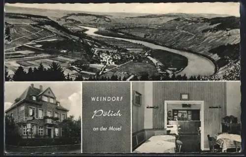 AK Pölich an der Mosel, Weinberge, Gasthaus Schömann, Innenansicht