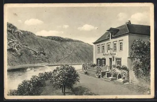 AK Erden a. d. Mosel, Gasthaus zum Moseltal, Inh. Albert Hanio, Moselansicht