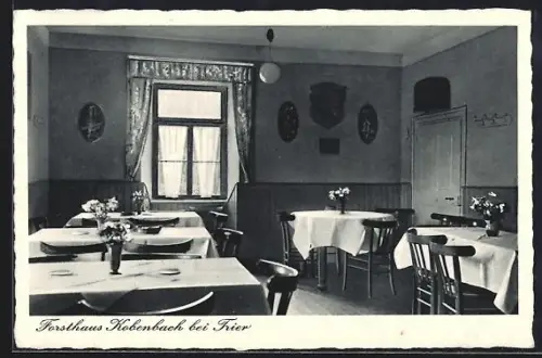 AK Trier, Forsthaus Kobenbach, Innenansicht