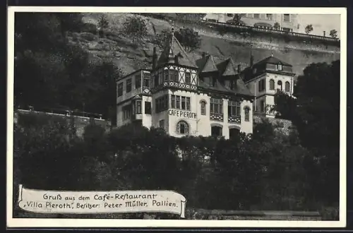 AK Pallien, Café-Restaurant Villa Pieroth, Besitzer Peter Müller