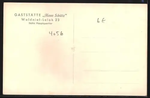 AK Waldniel-Leloh, Gaststätte Haus Schütz, Theke, Innenansicht