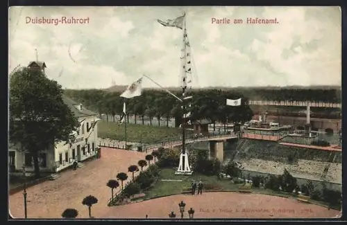 AK Duisburg-Ruhrort, Partie am Hafenamt