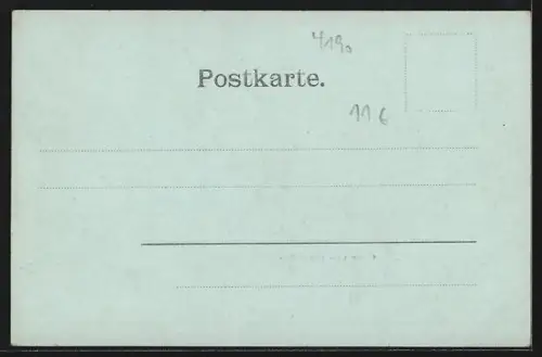 Mondschein-AK Cleve, Blick vom Hafen auf Stadt und Kirche