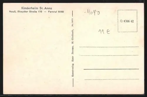 AK Neuss, Kinderheim St. Anna, Rheydter Strasse 176