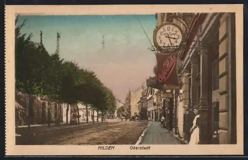 AK Hilden, Oberstadt mit Café Hahn