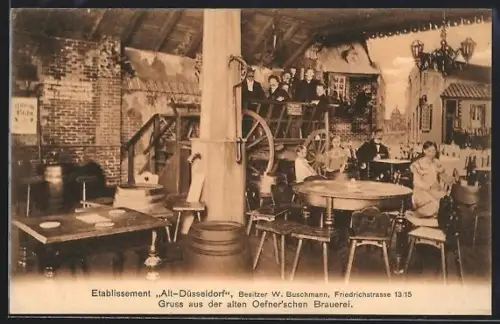 AK Düsseldorf, Etablissement Alt-Düsseldorf, Besitzer W. Buschmann, Friedrichstrasse 13-15
