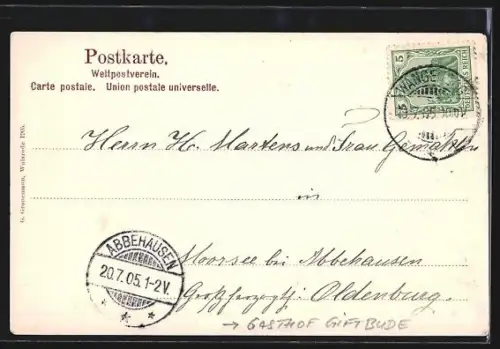 AK Wangerooge, Gasthof Giftbude, Strandansicht