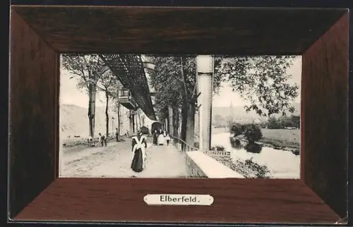 AK Elberfeld, Schwebebahn, Flussufer