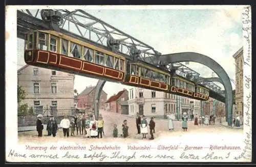 AK Elberfeld, Viererzug der elektrischen Schwebebahn Vohwinkel-Elberfeld-Barmen-Rittershausen