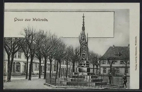 AK Walsrode, Hindenburgplatz und Kirchstrasse