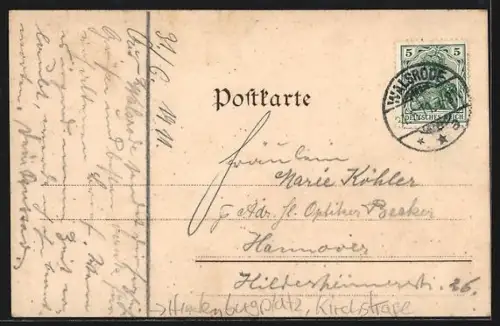 AK Walsrode, Hindenburgplatz und Kirchstrasse