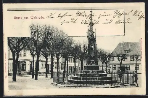 AK Walsrode, Hindenburgplatz mit Kirchstrasse