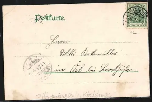 AK Walsrode, Hindenburgplatz mit Kirchstrasse