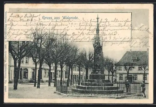 AK Walsrode, Denkmal, Hindenburgplatz, Kirchstrasse