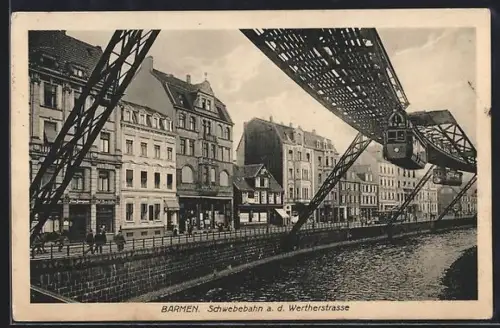 AK Barmen, Schwebebahn an der Wertherstrasse