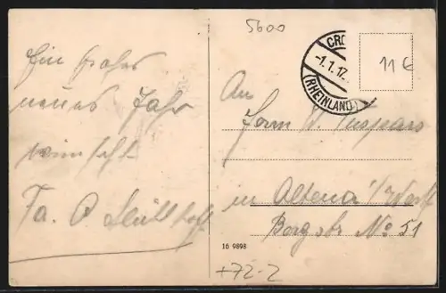 AK Barmen, Schwebebahn an der Wertherstrasse