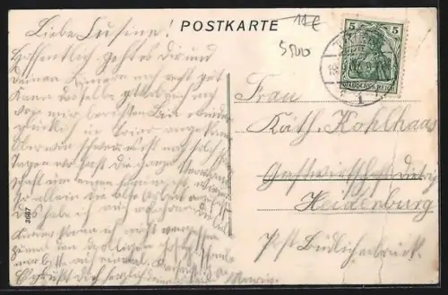 AK Trier, Busenthai von der Napoleonsbrücke aus, Café Busenthal