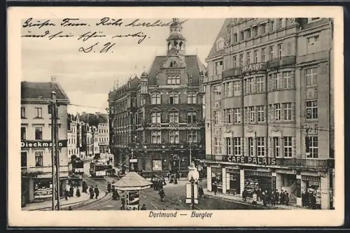 AK Dortmund, Burgtor, Café Palais