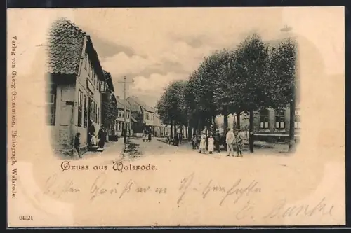AK Walsrode, Strassenansicht mit Passanten