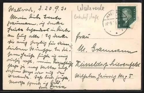 Foto-AK Walsrode, Reetdachhaus an der Bahnhofstrasse