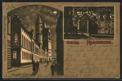 Mondschein-Lithographie Magdeburg, Kloster U. L. Frauen