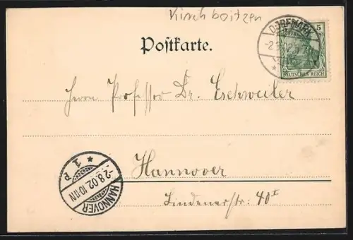 AK Kirchboitzen /Lüneburger Heide, Dorfstrasse, Kirche, Fachwerkhäuser