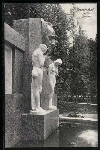 AK Franzensbad, Göthe-Brunnen